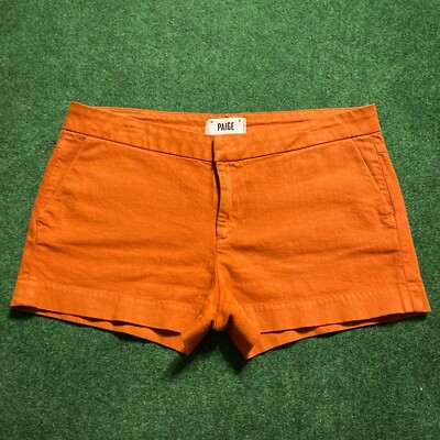 Women’s Paige Mid-rise Denim Shorts Burnt-Orange 29-image