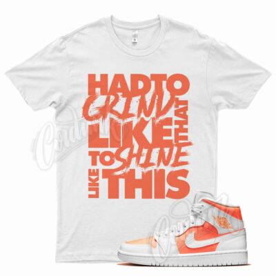 White GRINDLIKE Shirt for J1 1 Mid Bright Citrus Orange 11-image