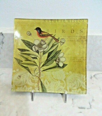 WILLIAMSBURG CREATIVE CO-OP GARDEN STORY COLLECTIONS-BIRD PLATE DISH WITH STAND-image