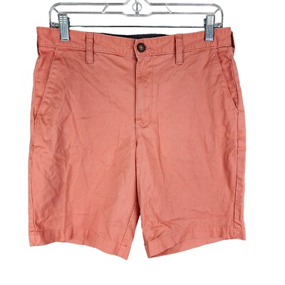Mens Orange George Flat Front Shorts Pocket 9