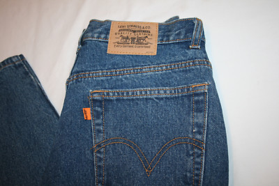 LEVIS Vintage Orange Tab Jeans 30 x 28 Zip Single Stich Cuffs-image