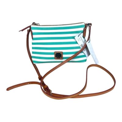 Dooney & Bourke NWT Sullivan Green White Stripe Crossbody Bag Spring Preppy-image