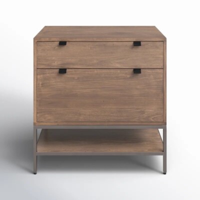 NEW Solid wood oak office or bedroom cabinet 2 drawers with bottom shelf -image
