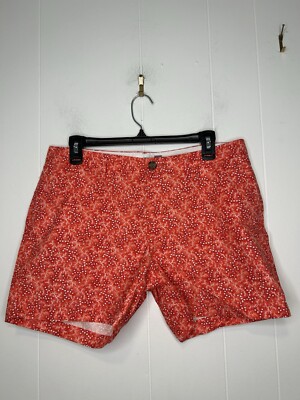 Old Navy Shorts Women's Size 6 Mid Rise Orange Stars Pockets Cotton NWOT-image