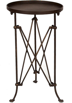 Creative Co-Op Round Bronze Metal Accent Table -image