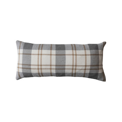 Brushed Cotton Flannel Lumbar Pillow, Multicolor Plaid-image