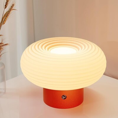 Lámpara de mesita de noche táctil lámpara portátil con forma de hongo recargable-image