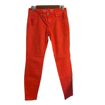 The Limited Denim Womens Coral Orange Mid Rise Skinny Leg 917 Jeans Size 4-image