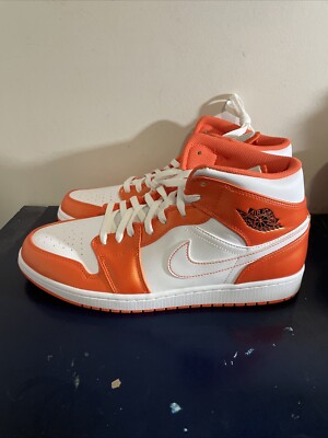 Men Size 13 - Air Jordan 1 SE Mid Electro Orange Box No Lid-image