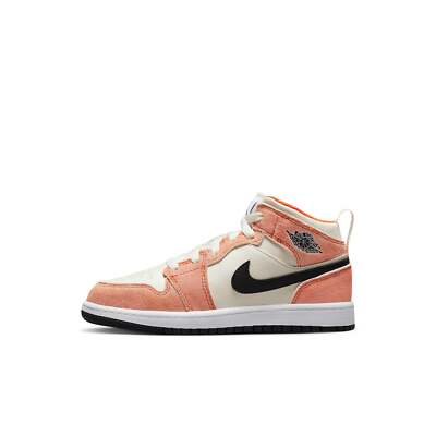 [DV1341-800] Preschool Air Jordan RETRO 1 MID SE 'ORANGE SUEDE (PS)'-image
