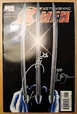 ASTONISHING X-MEN #1 VG Signed 3X Joss Whedon/John Cassaday/ Joe Quesada 2004-image