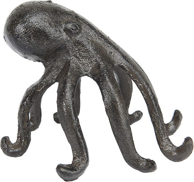 Creative Co-Op Eclectic Cast Iron Octopus Figurine Phone/Tablet Holder, Dark Bro-image