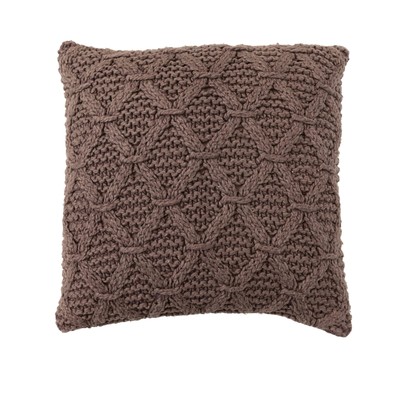 Cotton Slub Punch Hook Throw, Brown Pillow-image