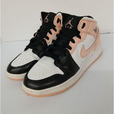 Jordan Air 1 Mid GS White/Black/Crimson Tint Pink [554725-1] Sneaker Sz 5Y #537-image