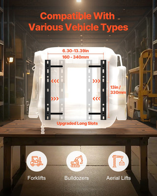 Forklift Seat Mower Tractor Seat Adjustable Back Seatbelt & Headrest-image