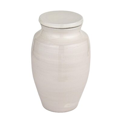 Medium Round White Terracotta Cachepot 12 Inch-image