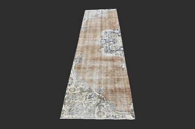 Vintage 3x9 Turkish Oushak Runner Rug Handmade Anatolian Boho Kilim ORANGE-image
