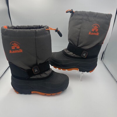 Kamik Rocket Kids 3 Boot Gray Orange Insulated Waterproof Mid-Calf Winter Boots-image