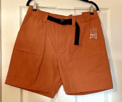 Sonoma Men's Outdoor Cargo Shorts sz40 Orange Nylon Stretch Belt Elastic Waist-image