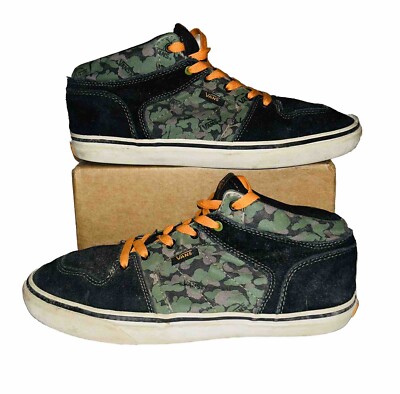 Boys Camo Black Vans Mid Size 7-image