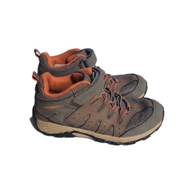 Boys Merrell Boots Size 2 Chameleon Hiking Mid Brown Orange-image