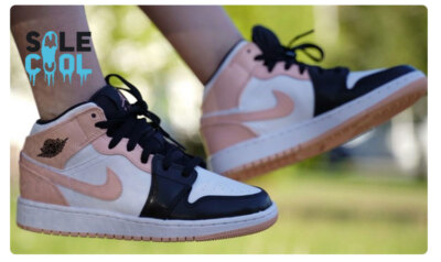Air Jordan 1 AJ1 Mid GS White Arctic Orange Black Shoes 554725-133-image