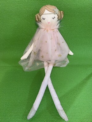 Cottonwood Company Cloth Star Doll Pink Tulle Star Dress Creative Co-op 20”-image