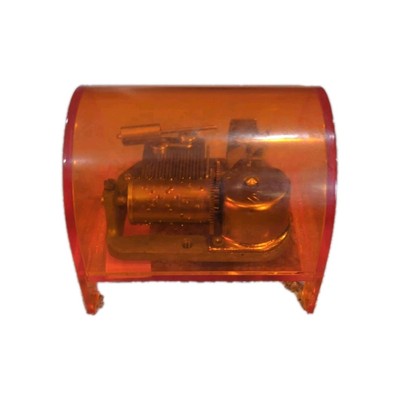 Vintage MCM Mid Century 70s Orange Japan Music Box Player Toyo - WORKS-image