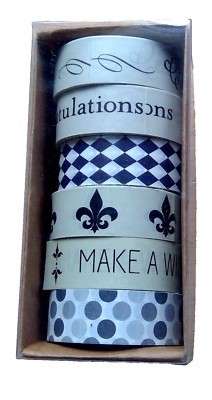 Creative Co-op 6 rolls decorative paper tape Celebrate Congratulations dots-image