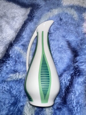 Vase Porcelain Henkel Oblique Mid Century GDR Space Age Orange Rare-image