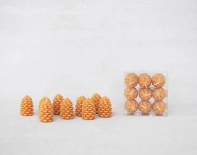 Creative Co-op - Unscented Pinecone Tealights Set of 9 (Tall 1.75