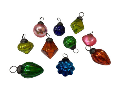 Lot of 10 Creative Co-Op Vintage Look Mercury Glass Ornaments 1