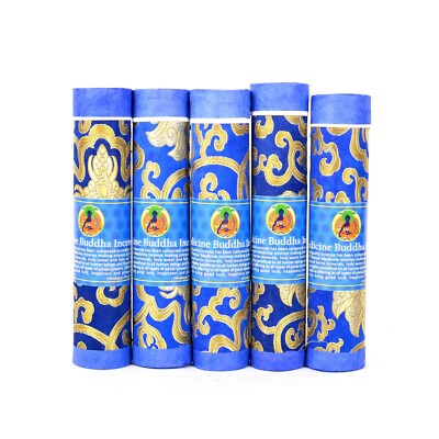 Bermoni Aromatic Tibetan Joss Incense Sticks-Pack of 5 Medicine Buddha- NAVY-image