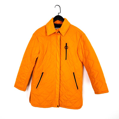 Avec Les Filles Orange Zip Through Mid Length Padded Jacket Coat - Size S-image