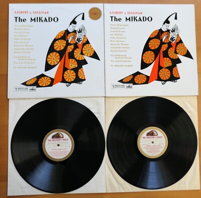 ASD 256-7 ED1 Gilbert & Sullivan The Mikado Sargent NEAR MINT 2xLP HMV 1st W/G-image