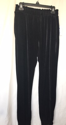 La La Land Creative Co Women’s Jogger Pants Black Ribbed Velour SzMed Nordstrom-image
