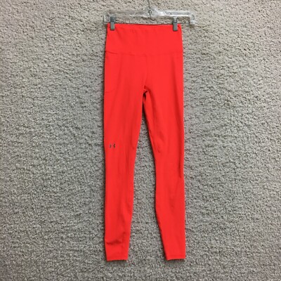 Under Armour Pants Extra Small Adult Orange Fitted Leggings Pull On Womens XS-image