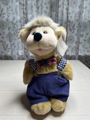 Vintage 1991 All Stuffed Up Bear “Baby Jewels” Corduroy Pants Suspenders  12”-image