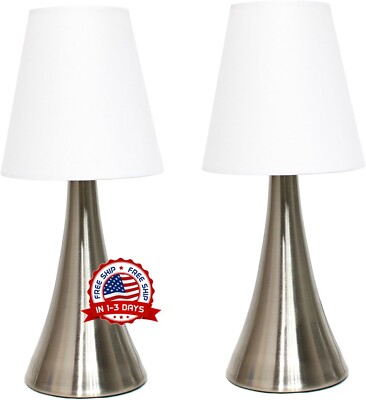 Lampara De Mesa Valencia Mini Touch De Niquel Cepillado 2 PCS Metal Nuevo 2024-image