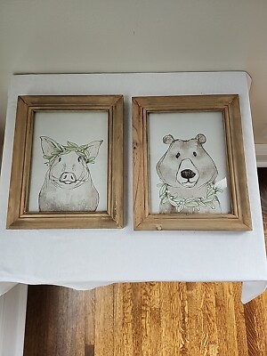 Creative Co-Op Sheep  Bear Wreath Wall Art By Nicole Tamarin Nursery/Child Decor-image