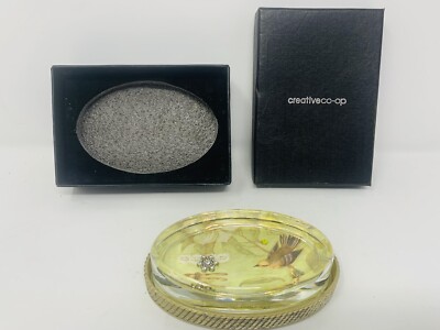 CREATIVEco-op Crystal Paperweight with Bird And Dragonfly Image-image