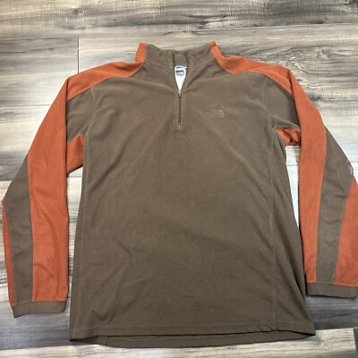 The North Face Sweater Mens Large Brown Orange Long Sleeve Mid-Weight Pull-over-image