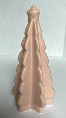 Creative Co-Op Mauve Pink Stoneware Christmas Tree Figurine w/Star 6 1/2