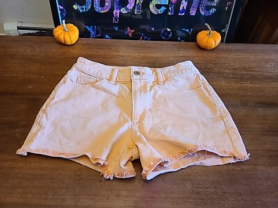 Universal Thread Vintage Midi Jean Shorts Women's 4 Orange Mid Rise Frayed-image