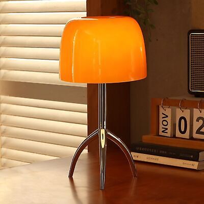 Orange Mushroom Modern Table Lamp,Unique Mid Century Modern Lamp for Bedroom,...-image