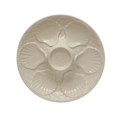 Creative Co-op 10in Stoneware Round Shell Plate-image