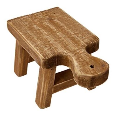 Creative Co-Op Rectangle Wood Pedestal with Handle Small Brown-image