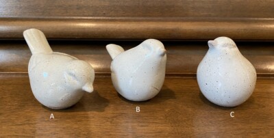 Creative Co-Op White w/Gray Tone Bird Figurine 3