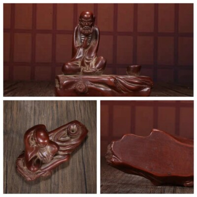 Zisha zen dharma statue buddha Incense Holder Joss-stick Base Decorative Censer-image