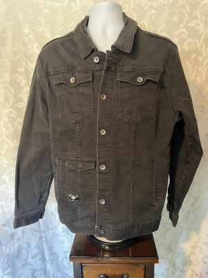 Lifted Research Group Jean Jacket Size Large Creative Clothing Company Black H23-image
